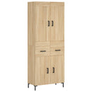 højskab 69,5x34x180 cm konstrueret træ sonoma-eg