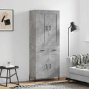 højskab 69,5x34x180 cm konstrueret træ betongrå