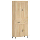 højskab 69,5x34x180 cm konstrueret træ sonoma-eg