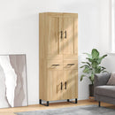 højskab 69,5x34x180 cm konstrueret træ sonoma-eg