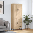 højskab 69,5x34x180 cm konstrueret træ sonoma-eg