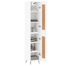 skab 34,5x34x180 cm konstrueret træ hvid