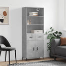 højskab 69,5x34x180 cm konstrueret træ betongrå