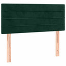 kontinentalseng med madras 90x190 cm fløjl mørkegrøn