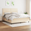 kontinentalseng med madras 180x200 cm stof cremefarvet