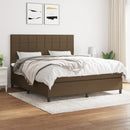 kontinentalseng med madras 160x200 cm stof mørkebrun