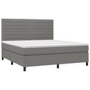 kontinentalseng med madras 160x200 cm stof mørkegrå