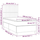 kontinentalseng med madras 90x190 cm stof cremefarvet