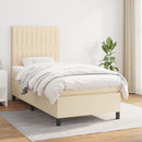 kontinentalseng med madras 90x190 cm stof cremefarvet