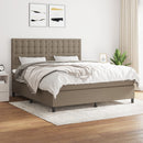 kontinentalseng med madras 160x200 cm stof gråbrun