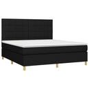 kontinentalseng med madras 180x200 cm stof sort
