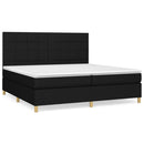 kontinentalseng med madras 200x200 cm stof sort