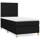 kontinentalseng med madras 90x200 cm stof sort