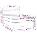 kontinentalseng med madras 140x190 cm stof mørkegrå