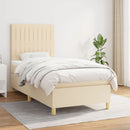 kontinentalseng med madras 80x200 cm stof cremefarvet