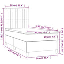 kontinentalseng med madras 90x190 cm stof cremefarvet