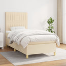 kontinentalseng med madras 90x190 cm stof cremefarvet