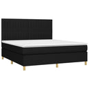 kontinentalseng med madras 180x200 cm stof sort
