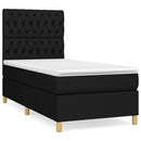 kontinentalseng med madras 90x190 cm stof sort