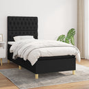 kontinentalseng med madras 90x190 cm stof sort