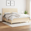 kontinentalseng med madras 180x200 cm stof cremefarvet