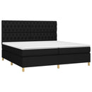 kontinentalseng med madras 200x200 cm stof sort