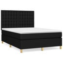 kontinentalseng med madras 140x190 cm stof sort