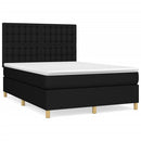 kontinentalseng med madras 140x200 cm stof sort