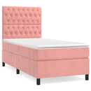 kontinentalseng med madras 90x190 cm fløjl pink