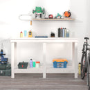 arbejdsbord 140x50x80 cm massivt fyrretræ hvid