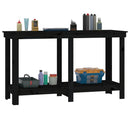 arbejdsbord 140x50x80 cm massivt fyrretræ sort