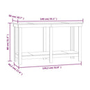 arbejdsbord 140x50x80 cm massivt fyrretræ sort