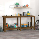 arbejdsbord 180x50x80 cm massivt fyrretræ gyldenbrun