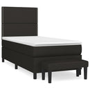 kontinentalseng med madras 90x190 cm stof sort