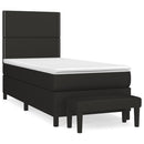 kontinentalseng med madras 90x200 cm stof sort