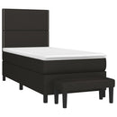kontinentalseng med madras 90x200 cm stof sort