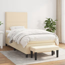 kontinentalseng med madras 90x200 cm stof cremefarvet