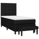 kontinentalseng med madras 90x190 cm stof sort