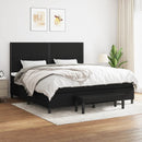 kontinentalseng med madras 200x200 cm stof sort