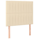 kontinentalseng med madras 90x190 cm stof cremefarvet