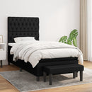 kontinentalseng med madras 100x200 cm stof sort
