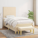 kontinentalseng med madras 90x190 cm stof cremefarvet