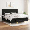 kontinentalseng med madras 200x200 cm stof sort