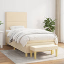 kontinentalseng med madras 90x190 cm stof cremefarvet