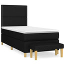 kontinentalseng med madras 100x200 cm stof sort