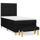 kontinentalseng med madras 90x200 cm stof sort