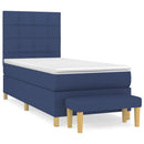kontinentalseng med madras 90x200 cm stof blå