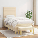kontinentalseng med madras 80x200 cm stof cremefarvet