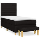 kontinentalseng med madras 90x200 cm stof sort