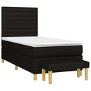 kontinentalseng med madras 90x200 cm stof sort